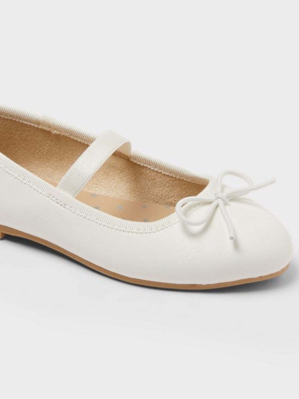 Cat & Jack Nora 2.0 Classic Ballet Flats in White (6T) - Picture 3 of 9